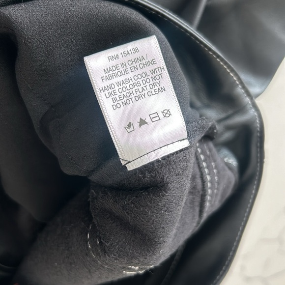 STAUD Elliot High Waist Faux Leather Trouser Straight Leg Black Color Size 8 - Picture 12 of 13